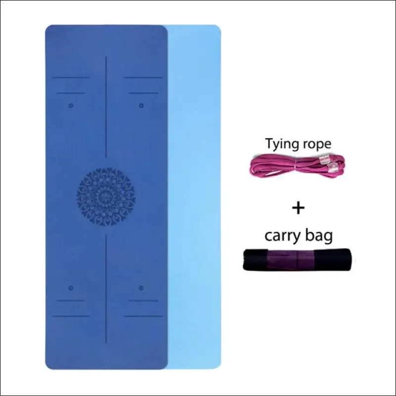 Tpe yoga mat with position line 6mm non-slip double layer sports exercise pad for beginner home gym