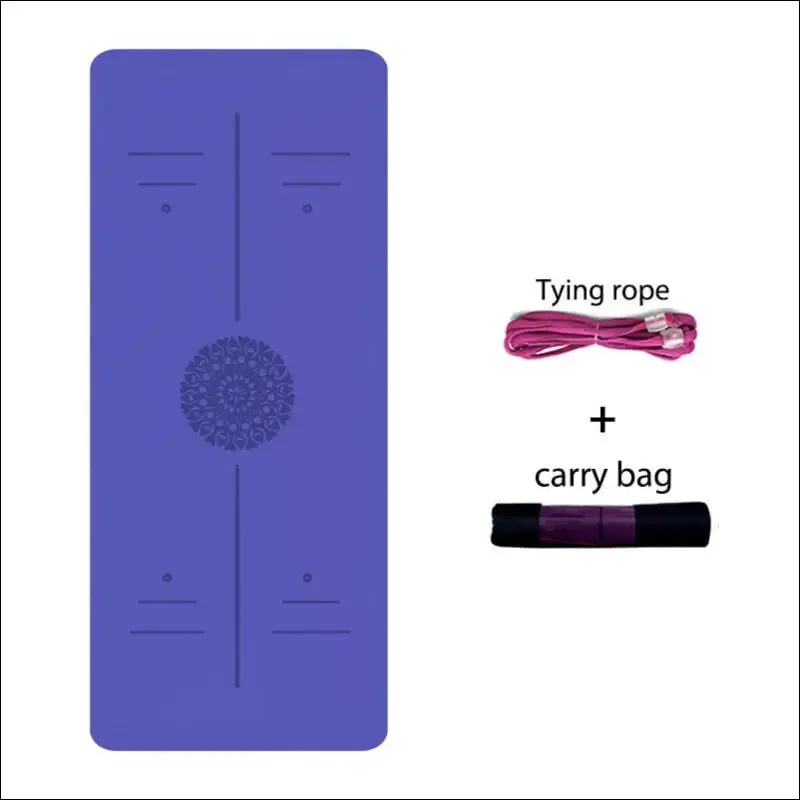 Tpe yoga mat with position line 6mm non-slip double layer sports exercise pad for beginner home gym