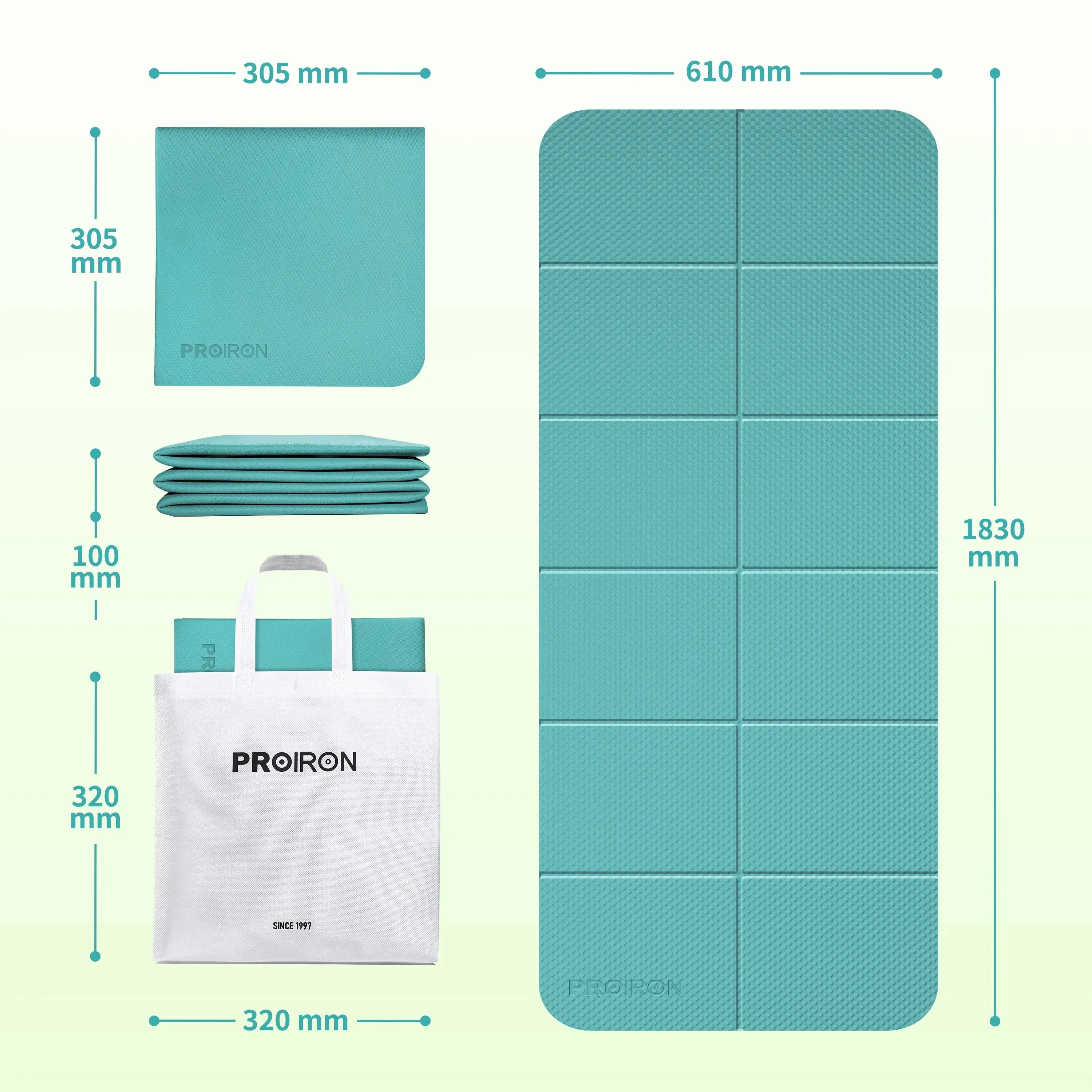 Travel Yoga Mat - TPE Foldable Mat for Yoga, Pilates, and Exercise