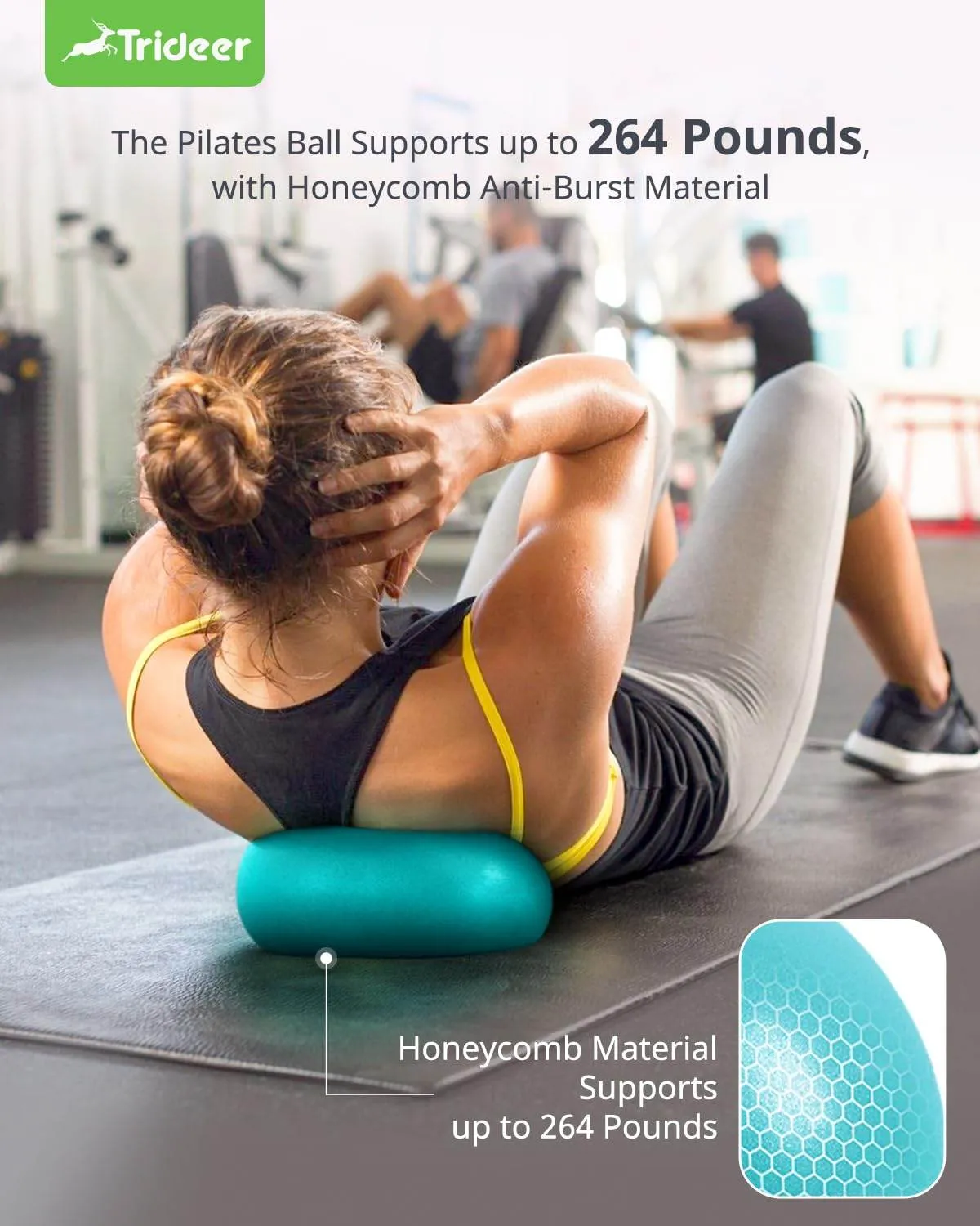 Trideer Pilates Ball 9 Inch Core Ball, Small Exercise Ball with Exercise Guide Barre Ball Mini Yoga Ball for Pilates, Yoga, Core Training, Physical Therapy, Balance, Stability, Stretching (‎Turkis)