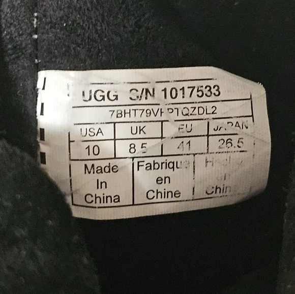 UGG Alida Black Suede Slouch Boots - Size 10