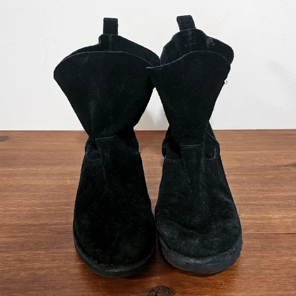 UGG Alida Black Suede Slouch Boots - Size 10