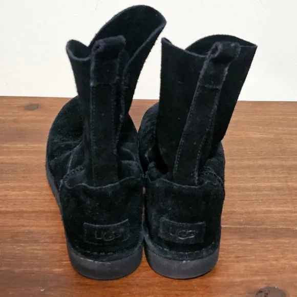 UGG Alida Black Suede Slouch Boots - Size 10