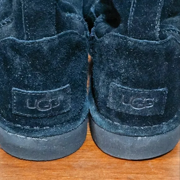 UGG Alida Black Suede Slouch Boots - Size 10