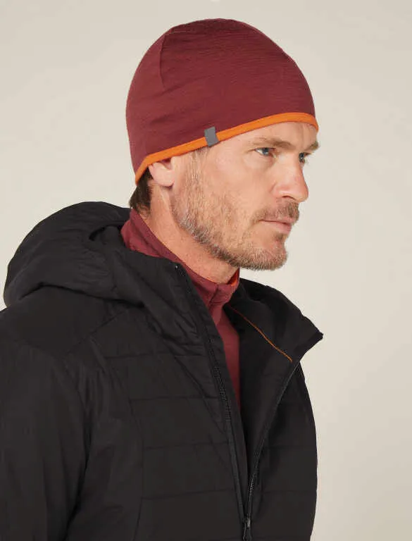 UNISEX 200 OASIS REVERSIBLE BEANIE - PORT/BLAZE - ONE SIZE