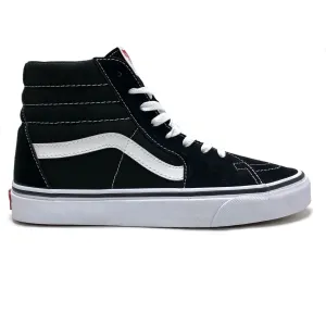 VANS SK8-HI BLACK & WHITE SUEDE CANVAS UNISEX TRAINERS