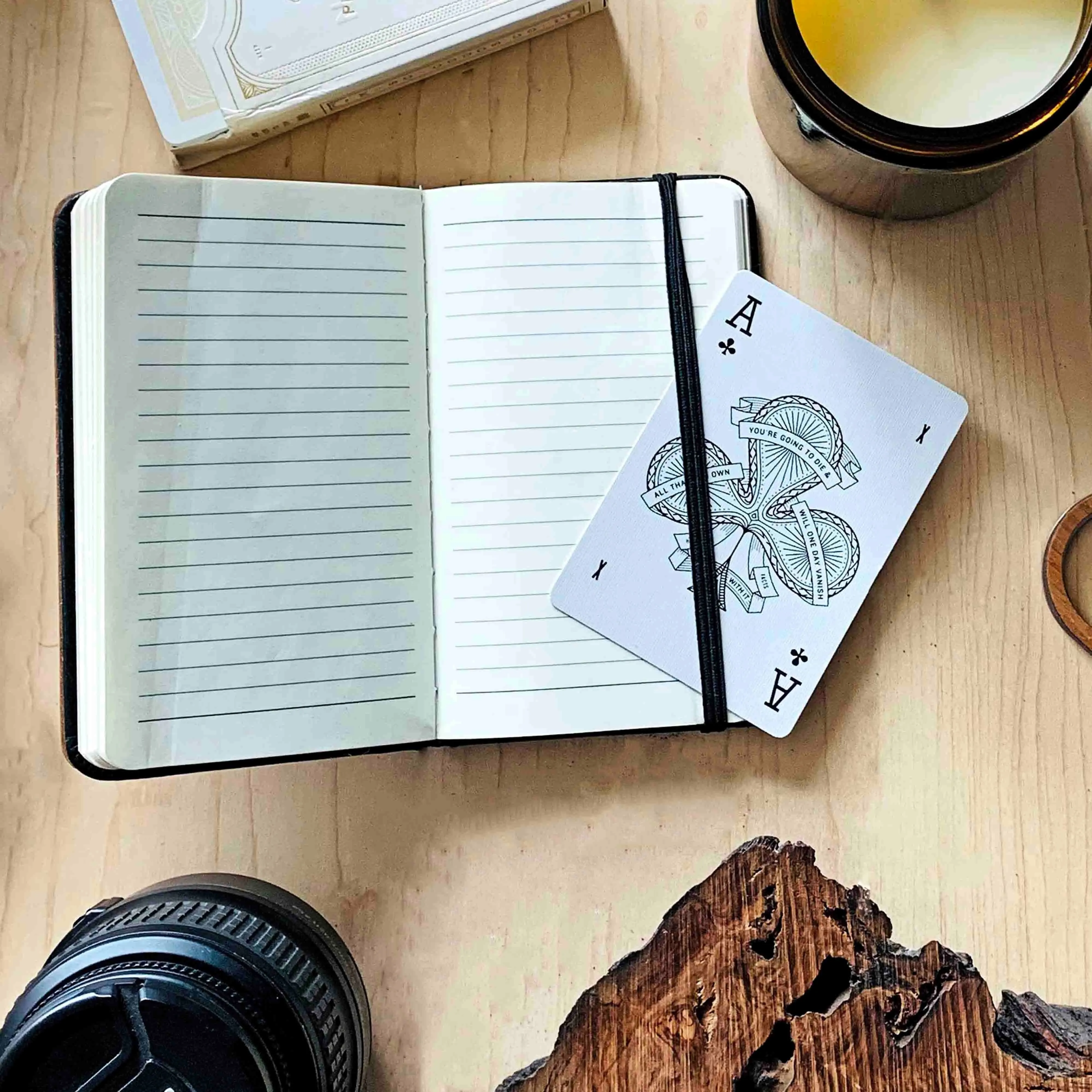 Walnut Wood Pocket Notebook with Maple State Inlay