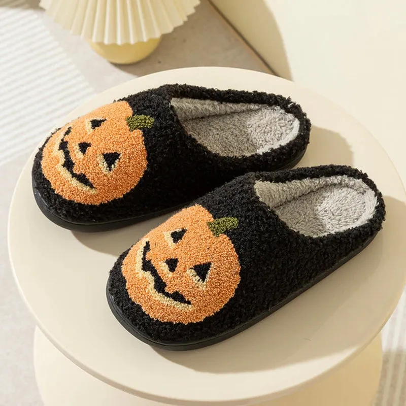 Warm And Non-slip Covered Halloween Cotton Slippers Indoor Shoes