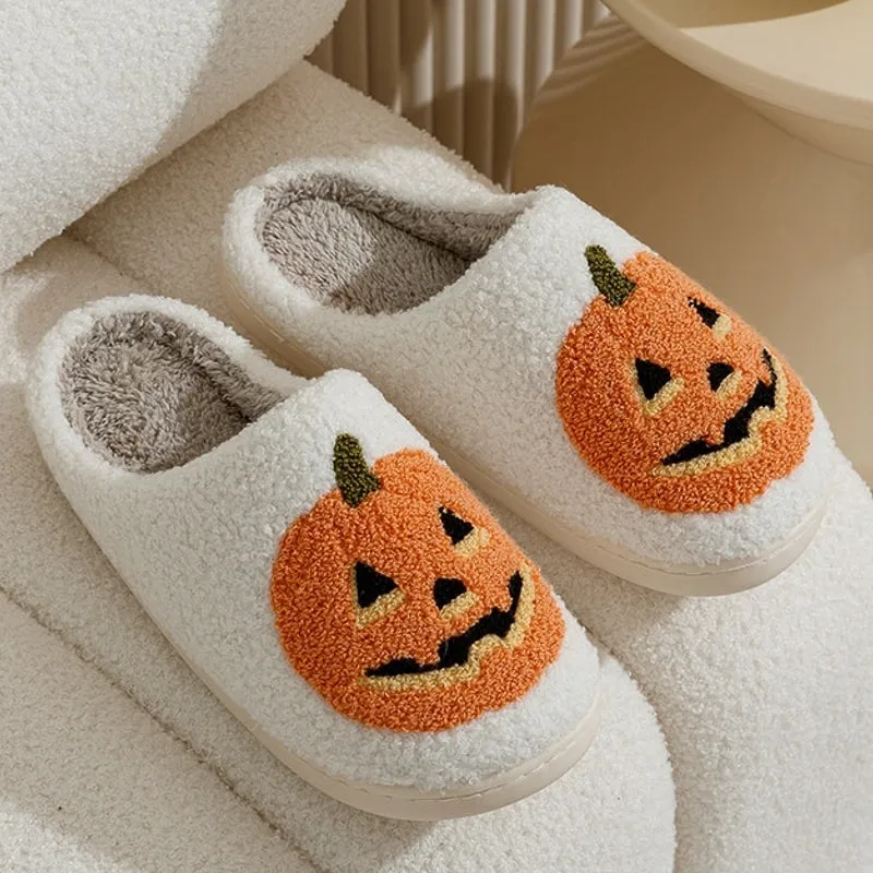 Warm And Non-slip Covered Halloween Cotton Slippers Indoor Shoes