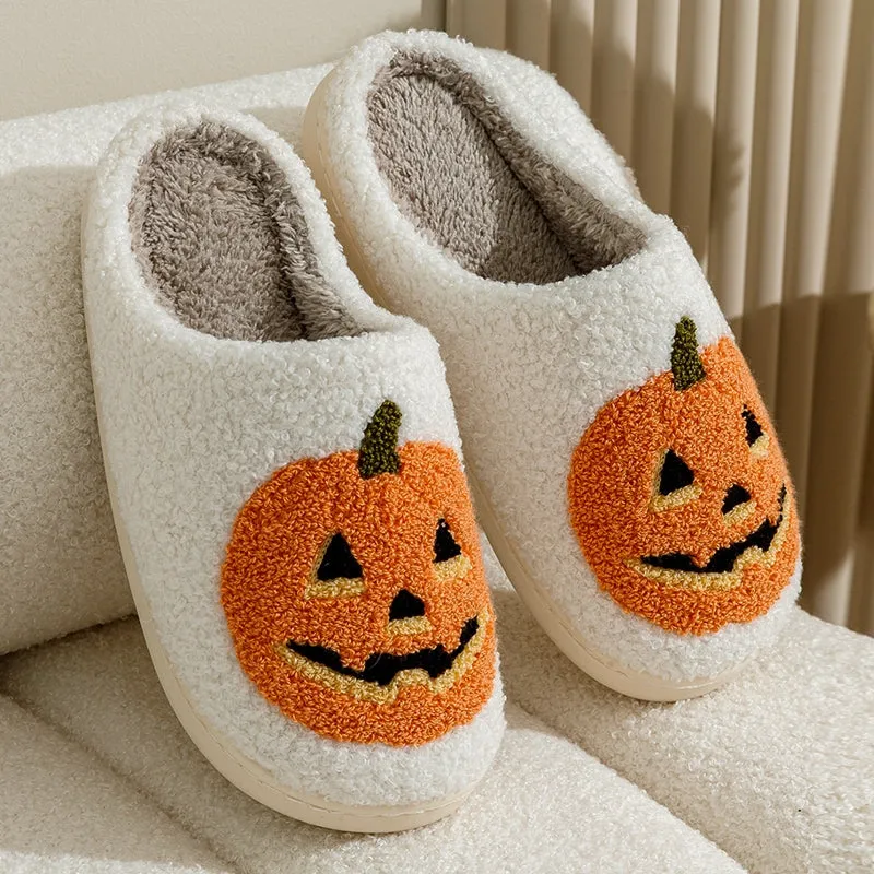 Warm And Non-slip Covered Halloween Cotton Slippers Indoor Shoes