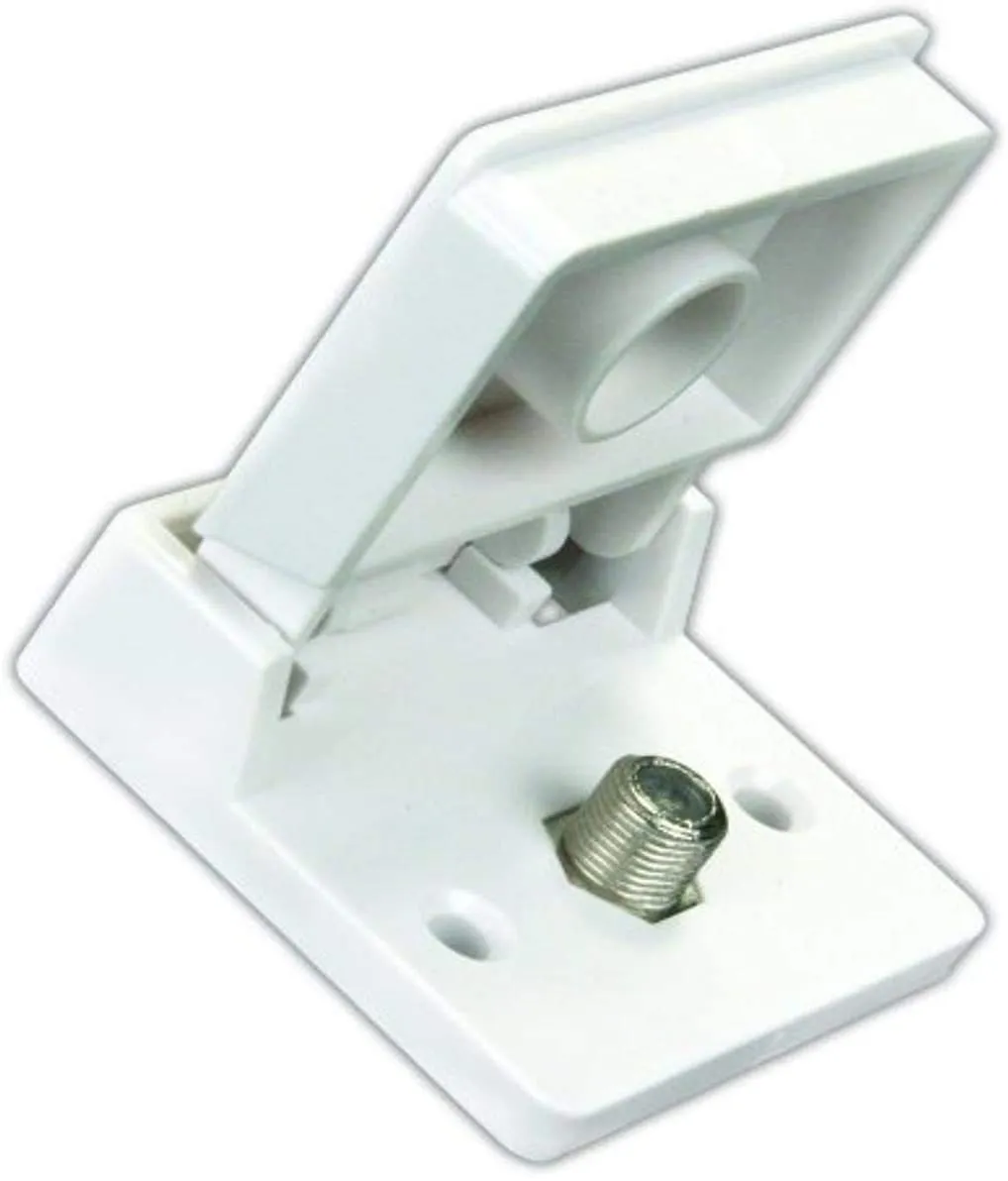 Weatherproof TV Jack Polar White