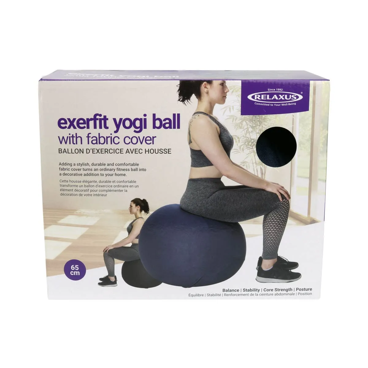 Wholesale Exerfit Yogi Ball with Fabric Cover (Various Colours)