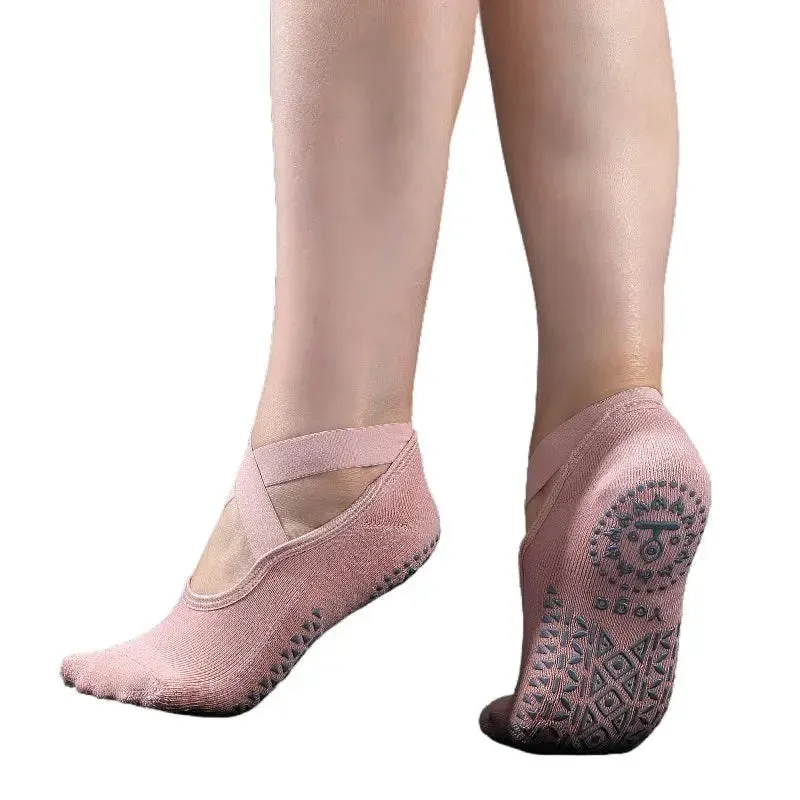 Women Yoga Socks Anti Slip Bandage Sports Ladies Girls Ballet Socks Dance Sock Slippers Yoga Socks Non Slip Acupressure Mat
