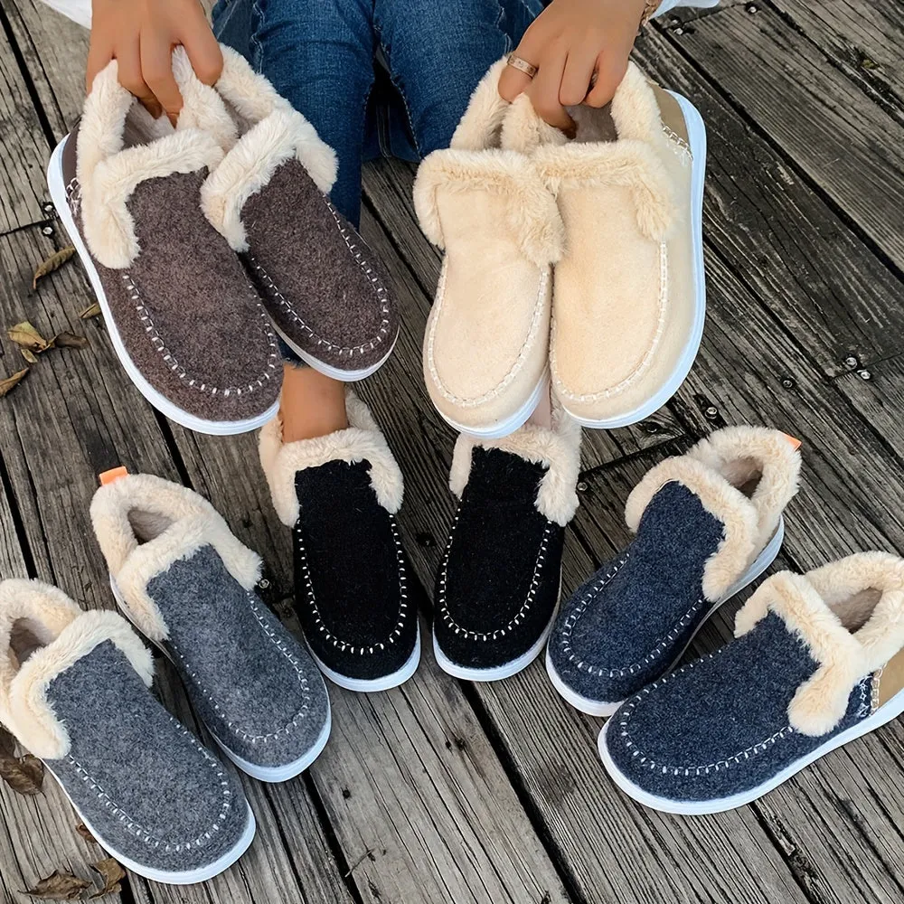 Women's Fleece Lined Slippers with Non-Slip Sole