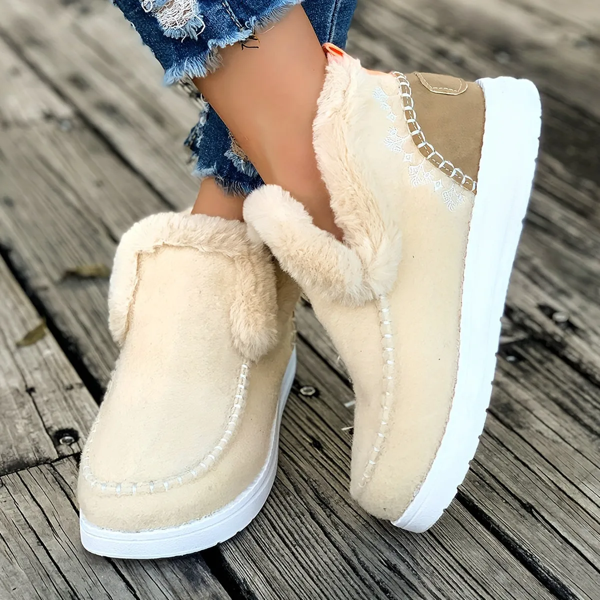 Women's Fleece Lined Slippers with Non-Slip Sole