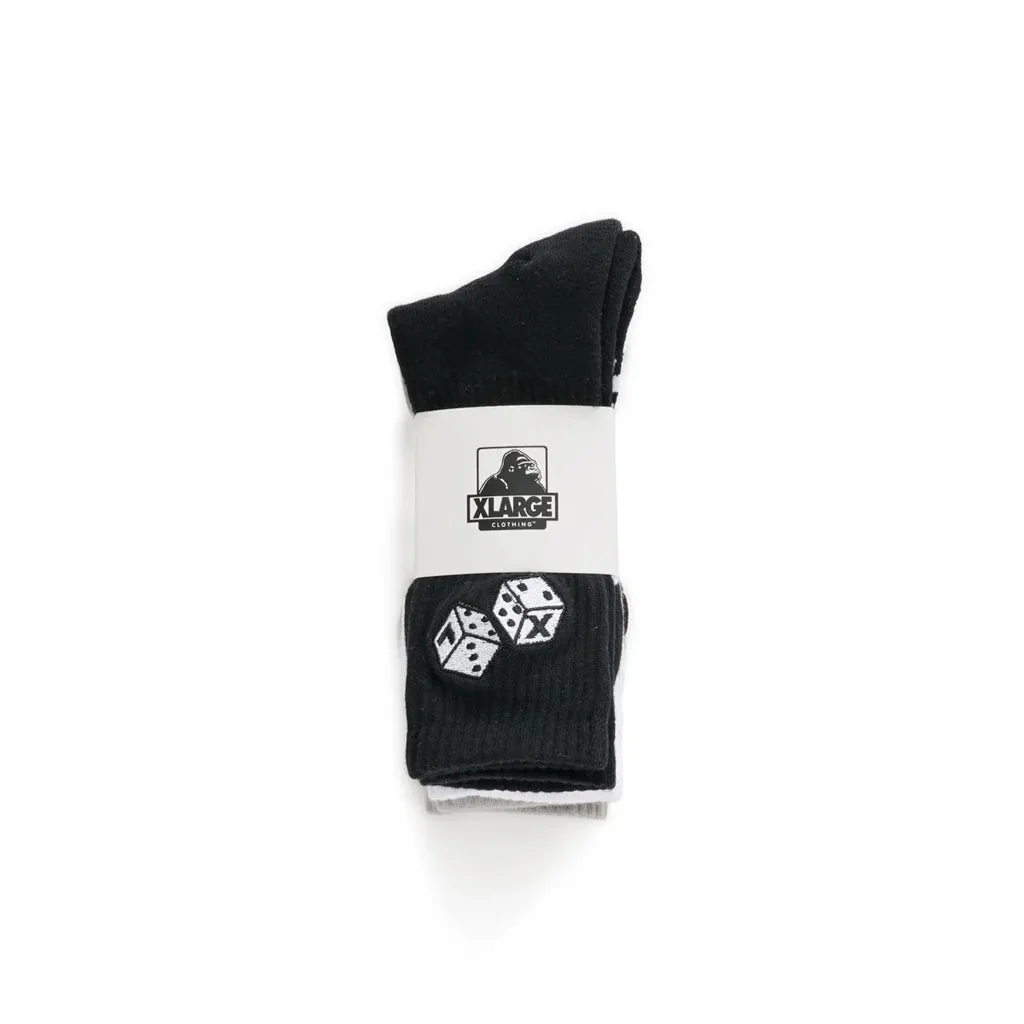 XLARGE XL DICE SOCK 3 PACK - MULTI