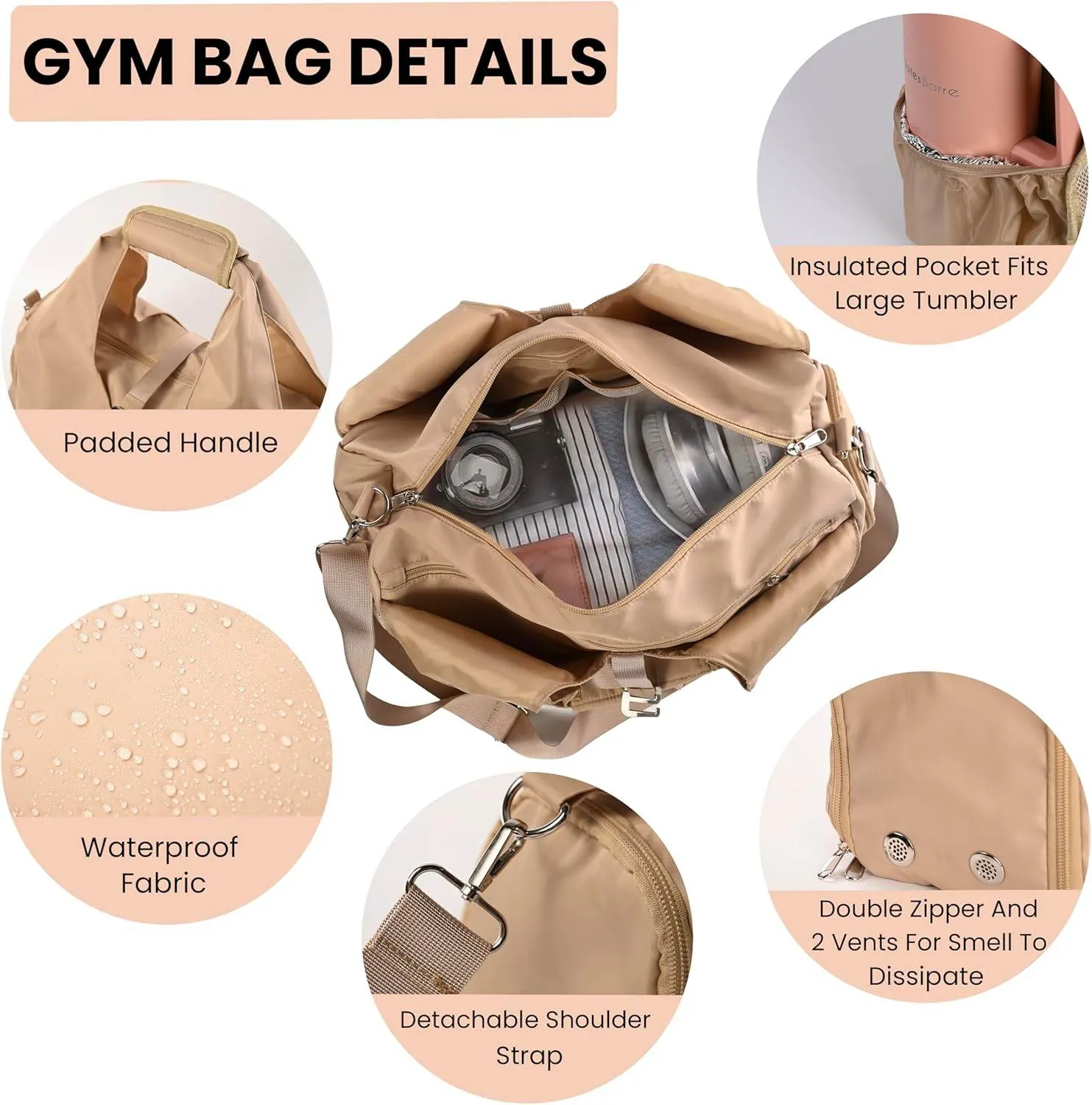 Yoga Bags for Women with Yoga Mat Bags Carrier Carryall Polyester Tote Bag for Pilates Shoulder for Travel Office Beach Workout