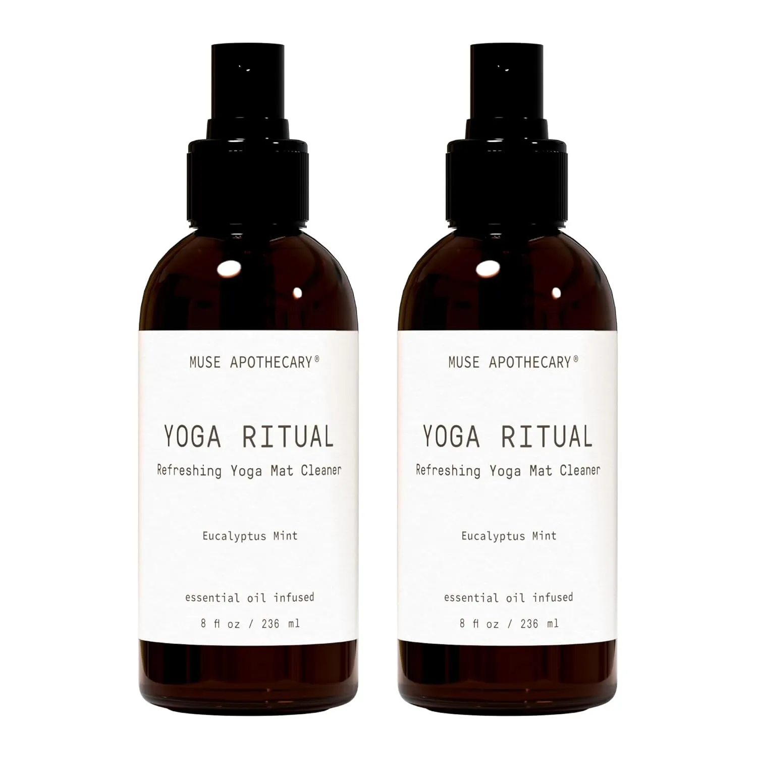 Yoga Ritual - Aromatic and Refreshing Yoga Mat Cleaner, 8 Oz, Infused with Natural Essential Oils - Eucalyptus Mint, 2 Pack