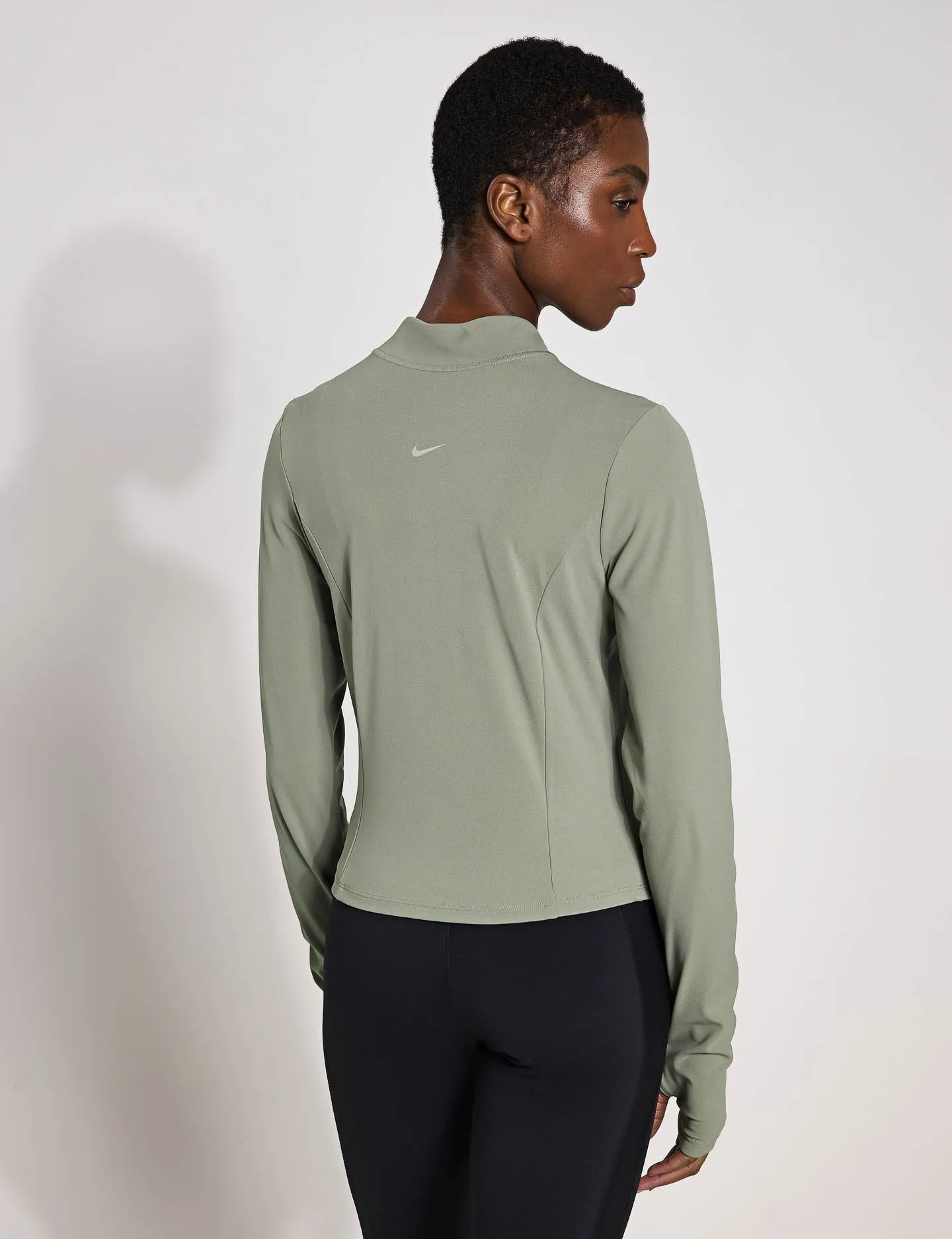 Zenvy Full-Zip Long-Sleeve Top - Light Army/White